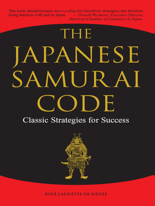 Title details for Japanese Samurai Code by Boye Lafayette De Mente - Available
